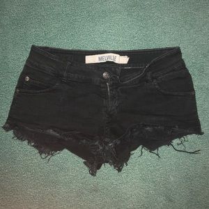 Brandy Melville Frayed Black Shorts